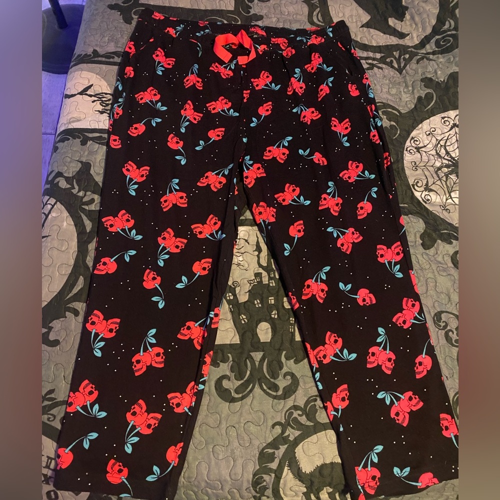 Skull Cherry Sleep Bottoms